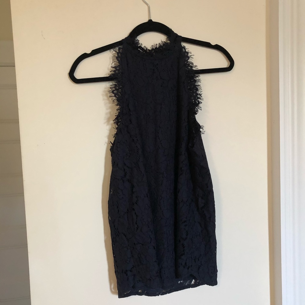 Olivia Grey Lace High Neck Blouse